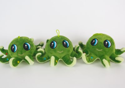 Three Green Octopus Dolls
